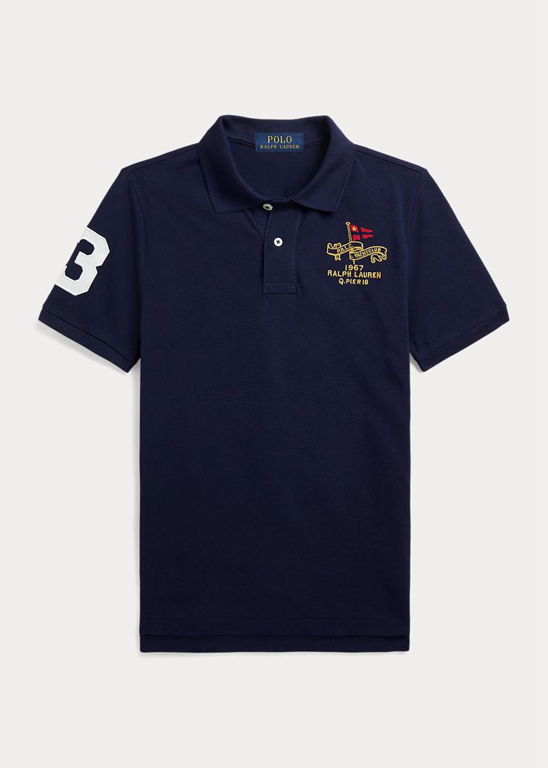 Polowka Ralph Lauren Chłopięce Granatowe 6-14 Lata Yacht Club Cotton Mesh 027591-VHB